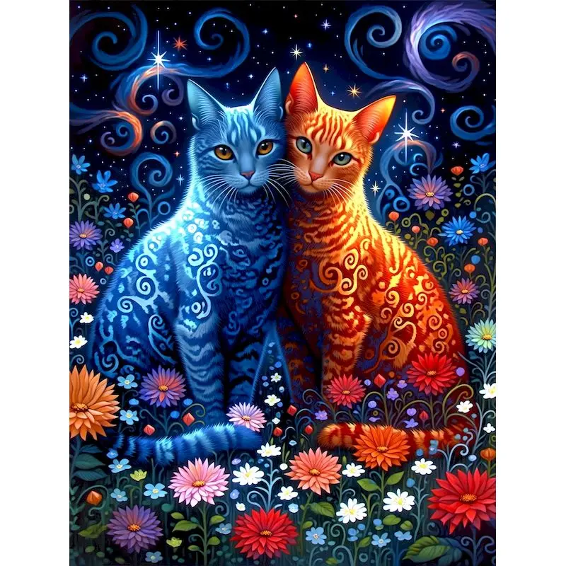  Cats Floral Acrylic Painting By Numbers Kit Starry Night DIY Coloring By Numbers Picture HandPainted Living Room Decoration W
Cats Floral Acrylic Painting By Numbers Kit Starry Night DIY Coloring By Numbers Picture HandPainted Living Room Decoration W