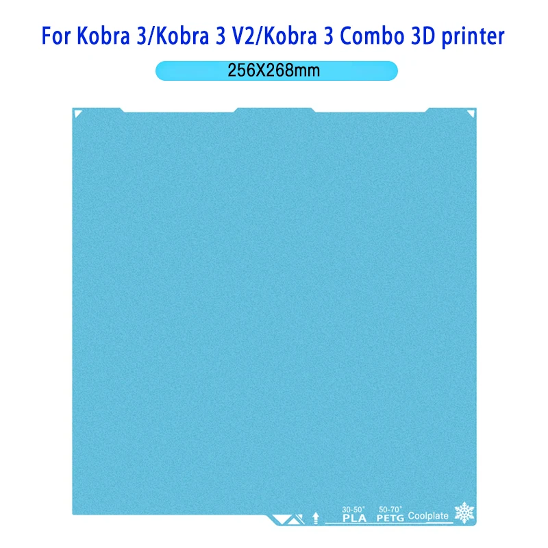For Kobra 3 Combo/Kobra 3 V2 3D Printer 256x268mm Cool Plate Upgraded Spring Steel Plate Removable Surface Platform,Glacier Blue
For Kobra 3 Combo/Kobra 3 V2 3D Printer 256x268mm Cool Plate Upgraded Spring Steel Plate Removable Surface Platform,Glacier Blue