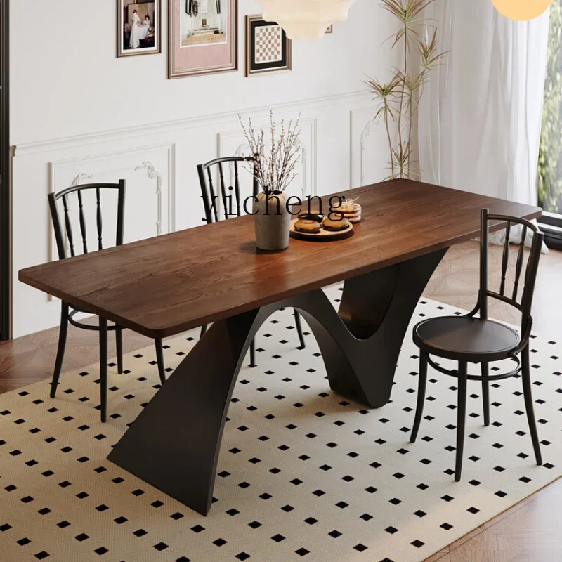 ZC retro solid wood dining table rectangular one table four chairs living room home tea dining table dual-purpose
ZC retro solid wood dining table rectangular one table four chairs living room home tea dining table dual-purpose