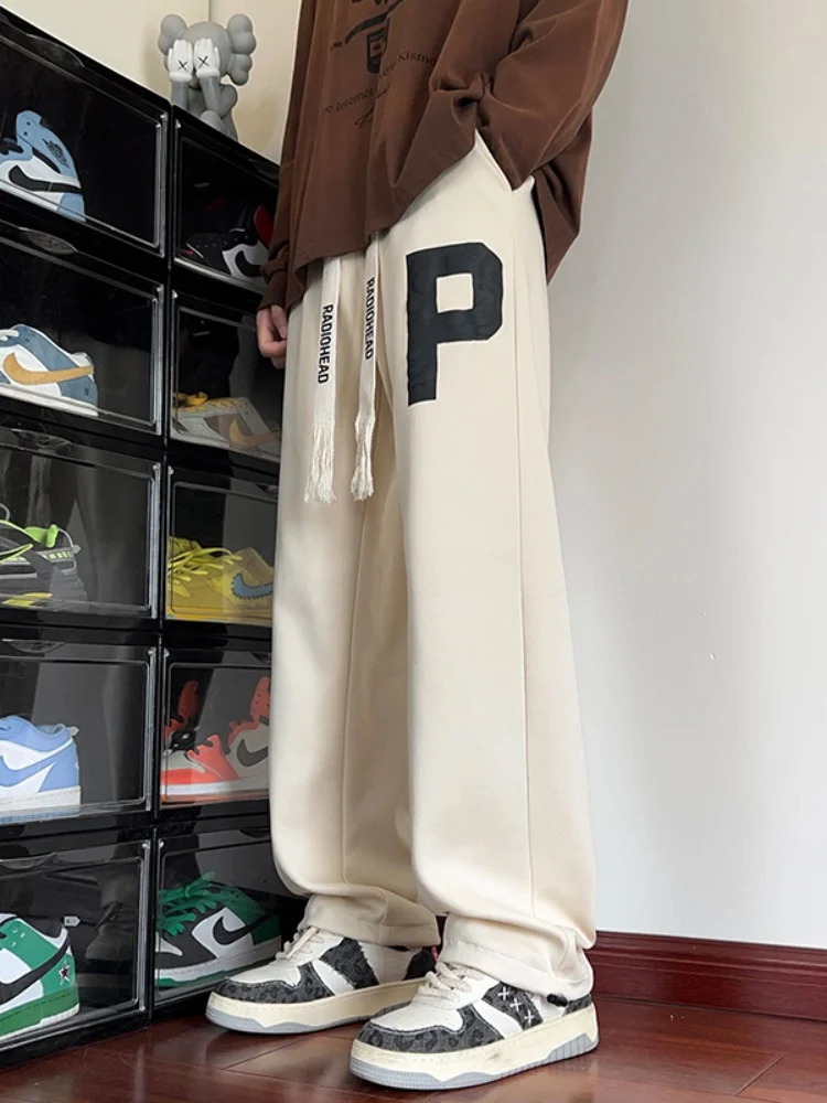 Trendy Men's Fleece Letter Print Drawstring Sweatpants Youth Long Trousers Casual Straight Leg Pants Breathable Comfortable
Trendy Men's Fleece Letter Print Drawstring Sweatpants Youth Long Trousers Casual Straight Leg Pants Breathable Comfortable