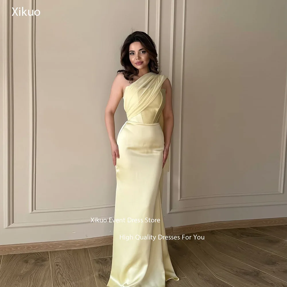 Xikuo One Shoulder Satin Formal Evening Dresse Glamorous Ruched Robe De Soirée Femme Mermaid Sleeveless Party Dresses Customized
Xikuo One Shoulder Satin Formal Evening Dresse Glamorous Ruched Robe De Soirée Femme Mermaid Sleeveless Party Dresses Customized