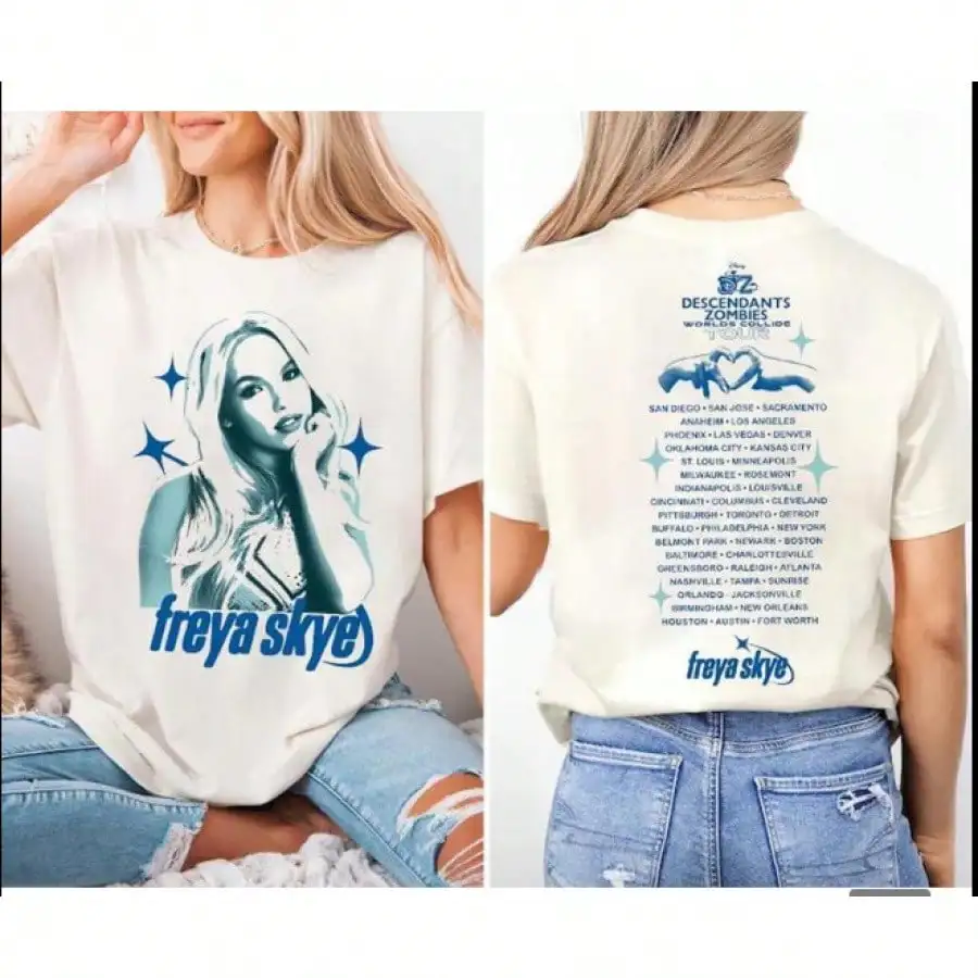 Loose Fit Graphic Print T-Shirt with Star Motif and City List Design, Summer Casual Wear
Loose Fit Graphic Print T-Shirt with Star Motif and City List Design, Summer Casual Wear