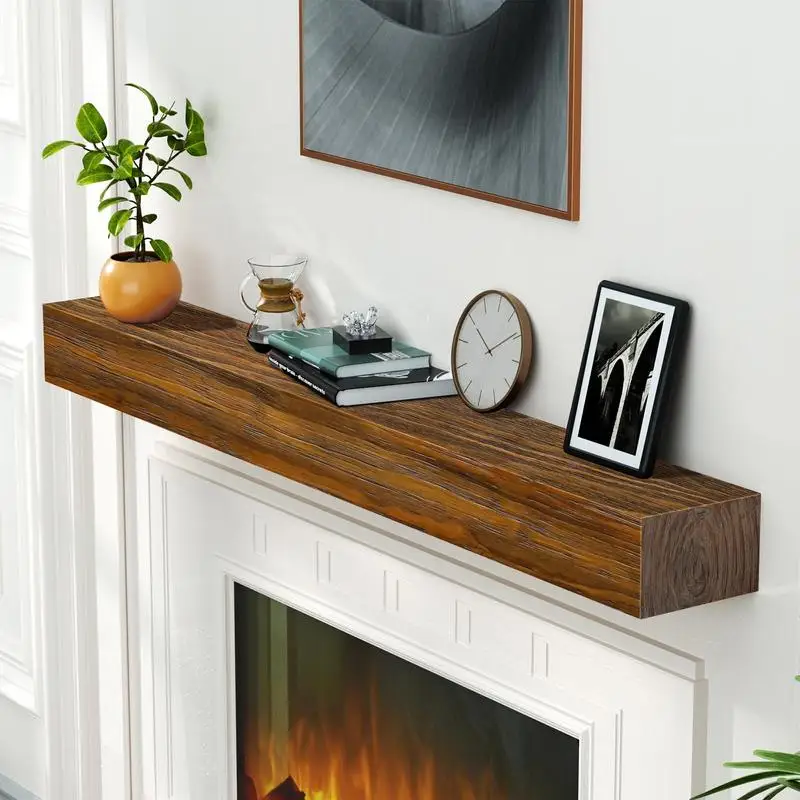 72" Floating Wood Fireplace Mantel Shelf, Wall-Mounted Wooden Display, Handcrafted Natural Dark Chocolate, 72" x 8" x 6
72" Floating Wood Fireplace Mantel Shelf, Wall-Mounted Wooden Display, Handcrafted Natural Dark Chocolate, 72" x 8" x 6