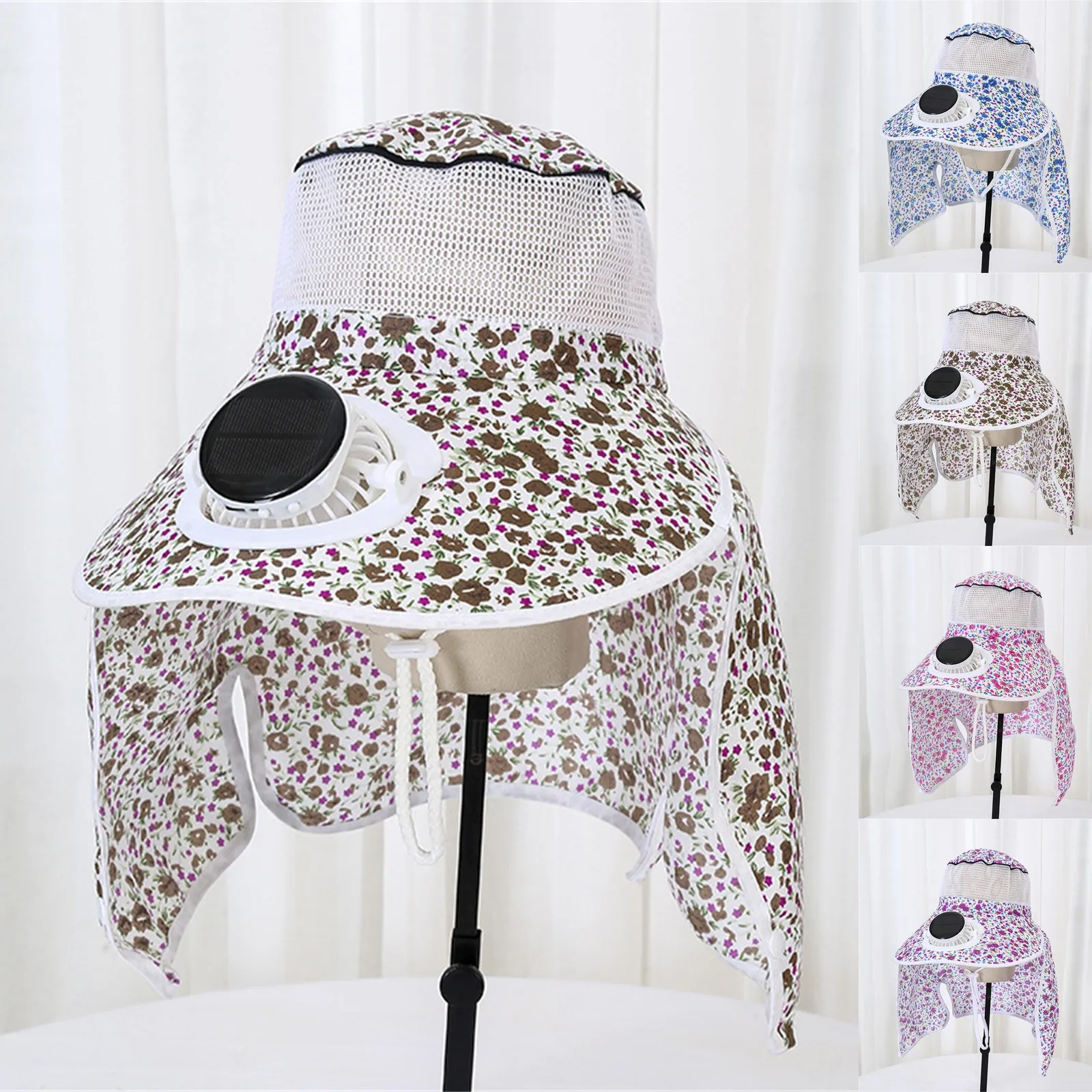 UPF Protection Floral Printed Sun Hat with Built-in Solar Cooling Fan Large Brim Neck Flap for Women Farm Work Beach Travel
UPF Protection Floral Printed Sun Hat with Built-in Solar Cooling Fan Large Brim Neck Flap for Women Farm Work Beach Travel
