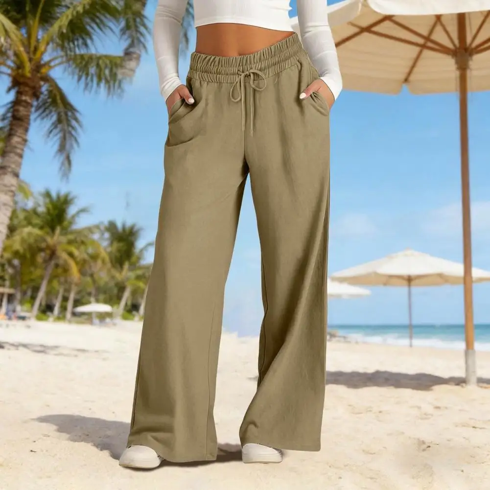 Women Pants Long Trousers Women’s Wide Leg Pants with Elastic Waist Adjustable Drawstring Linen Trousers with Pockets
Women Pants Long Trousers Women’s Wide Leg Pants with Elastic Waist Adjustable Drawstring Linen Trousers with Pockets