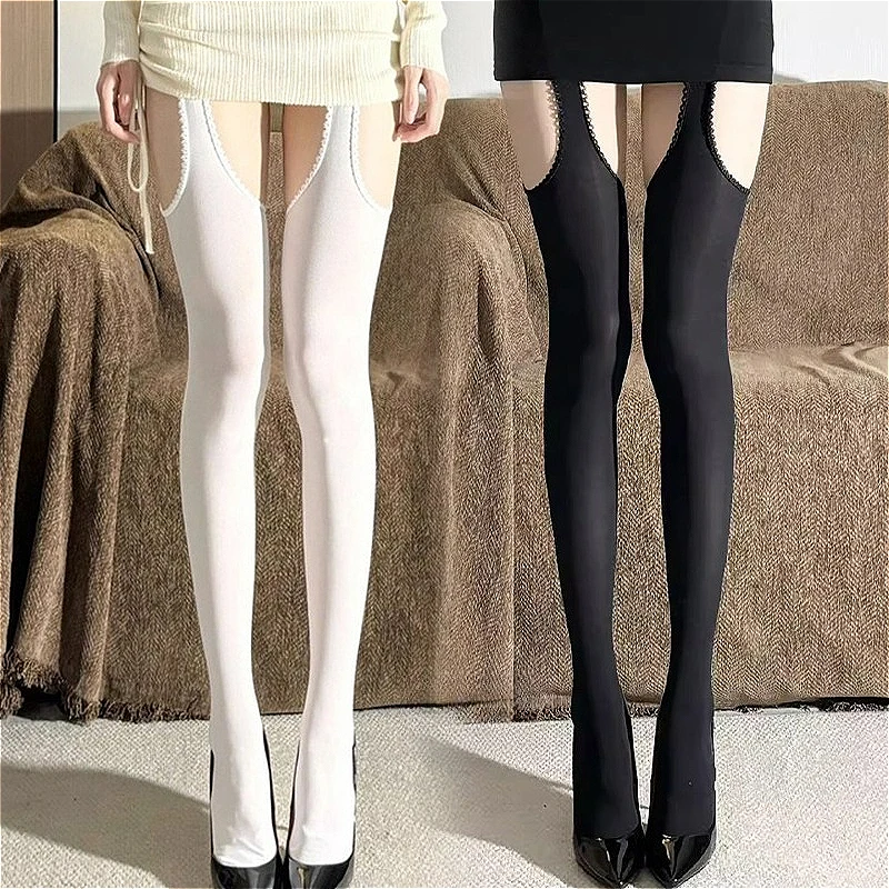 Black White Sexy Stockings with Lace Belt Suspender Wide-banded Tights High Stockings for Women Girl Lolita Sweet Trendy Hosiery
Black White Sexy Stockings with Lace Belt Suspender Wide-banded Tights High Stockings for Women Girl Lolita Sweet Trendy Hosiery