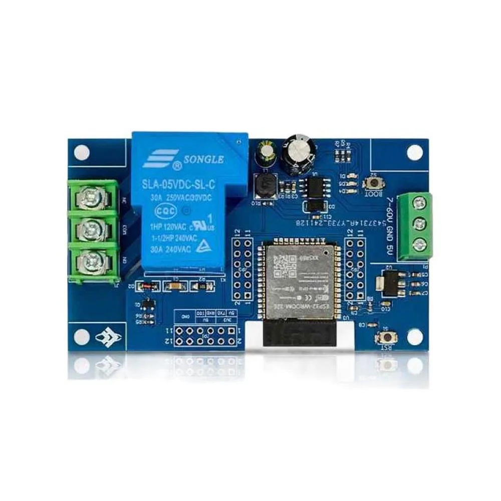DC7-28/5V 1-Channel WIFI Relay Module 30A ESP32-WROOM-32E Development Board Relay Module for Smart Home Wireless Control
DC7-28/5V 1-Channel WIFI Relay Module 30A ESP32-WROOM-32E Development Board Relay Module for Smart Home Wireless Control