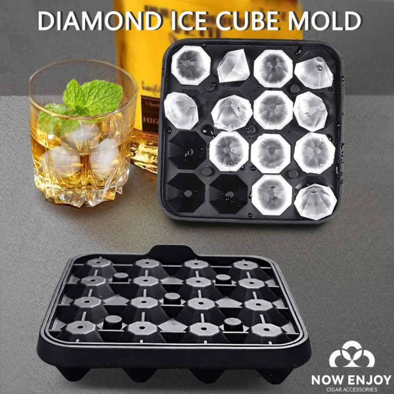 NOW ENJOY Food-grade silicone 16-grid diamond ice cube mold summer cocktail making whisky ice cubes ice balls kitchen DIY TOOL
NOW ENJOY Food-grade silicone 16-grid diamond ice cube mold summer cocktail making whisky ice cubes ice balls kitchen DIY TOOL