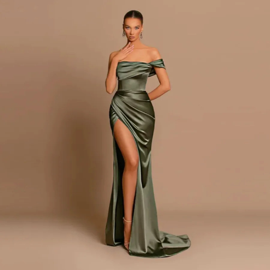 Prom Gowns Graduation Women Special Occasion Dresses Green Evening Dresses Mermaid One Shoulder Ruched Long Formal Party
Prom Gowns Graduation Women Special Occasion Dresses Green Evening Dresses Mermaid One Shoulder Ruched Long Formal Party