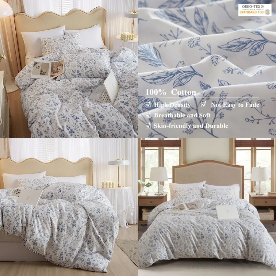 Fresh Blue Floral Duvet Cover Soft 100 Cotton Garden Floral Aesthetic Bedding Set with 2 Pillowcases Cottagecore Botanical Duve
Fresh Blue Floral Duvet Cover Soft 100 Cotton Garden Floral Aesthetic Bedding Set with 2 Pillowcases Cottagecore Botanical Duve