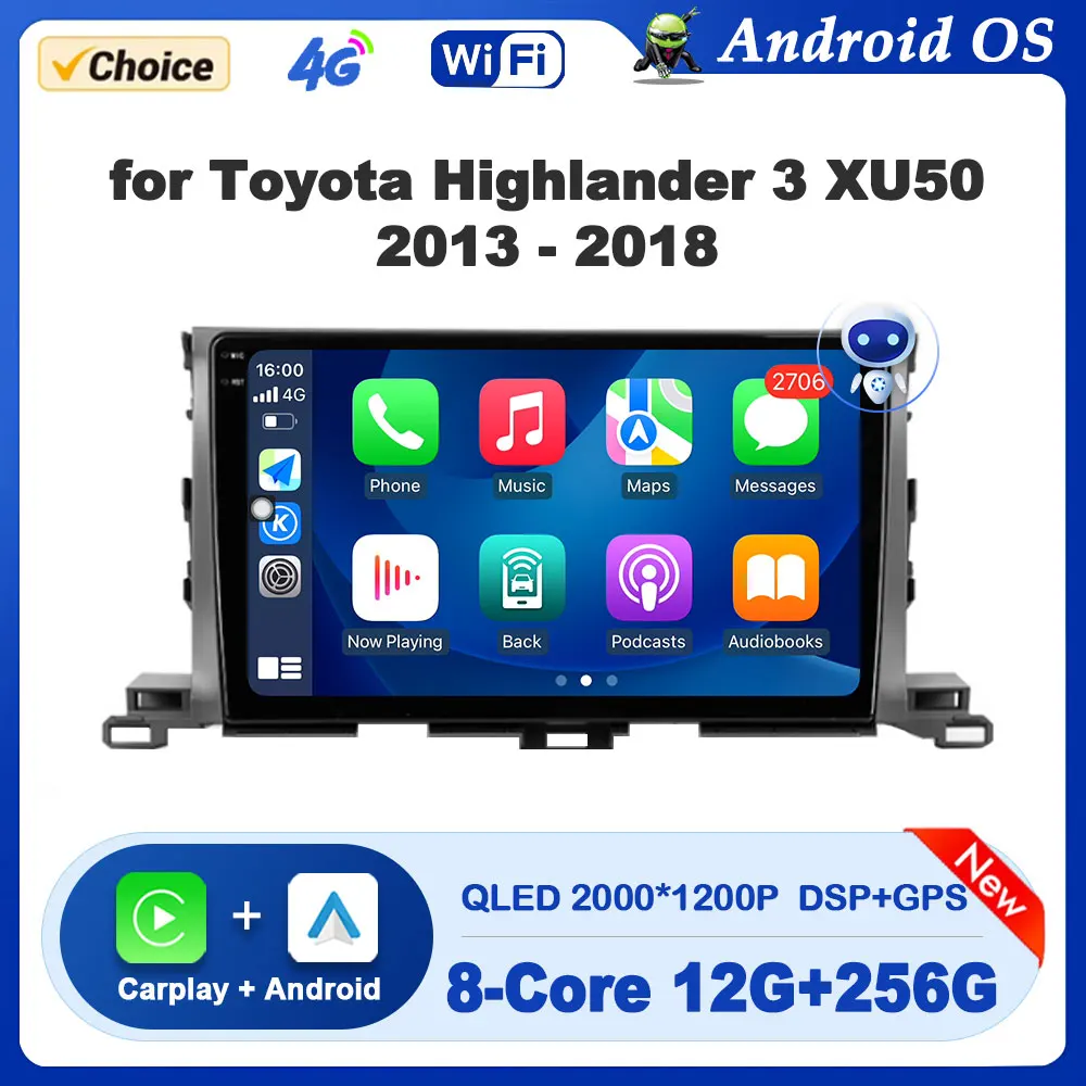 Android OS DSP Stereo for Toyota Highlander 3 XU50 2013 - 2018 Car Radio Video Multimedia Player GPS Navigation BT Button Lights
Android OS DSP Stereo for Toyota Highlander 3 XU50 2013 - 2018 Car Radio Video Multimedia Player GPS Navigation BT Button Lights