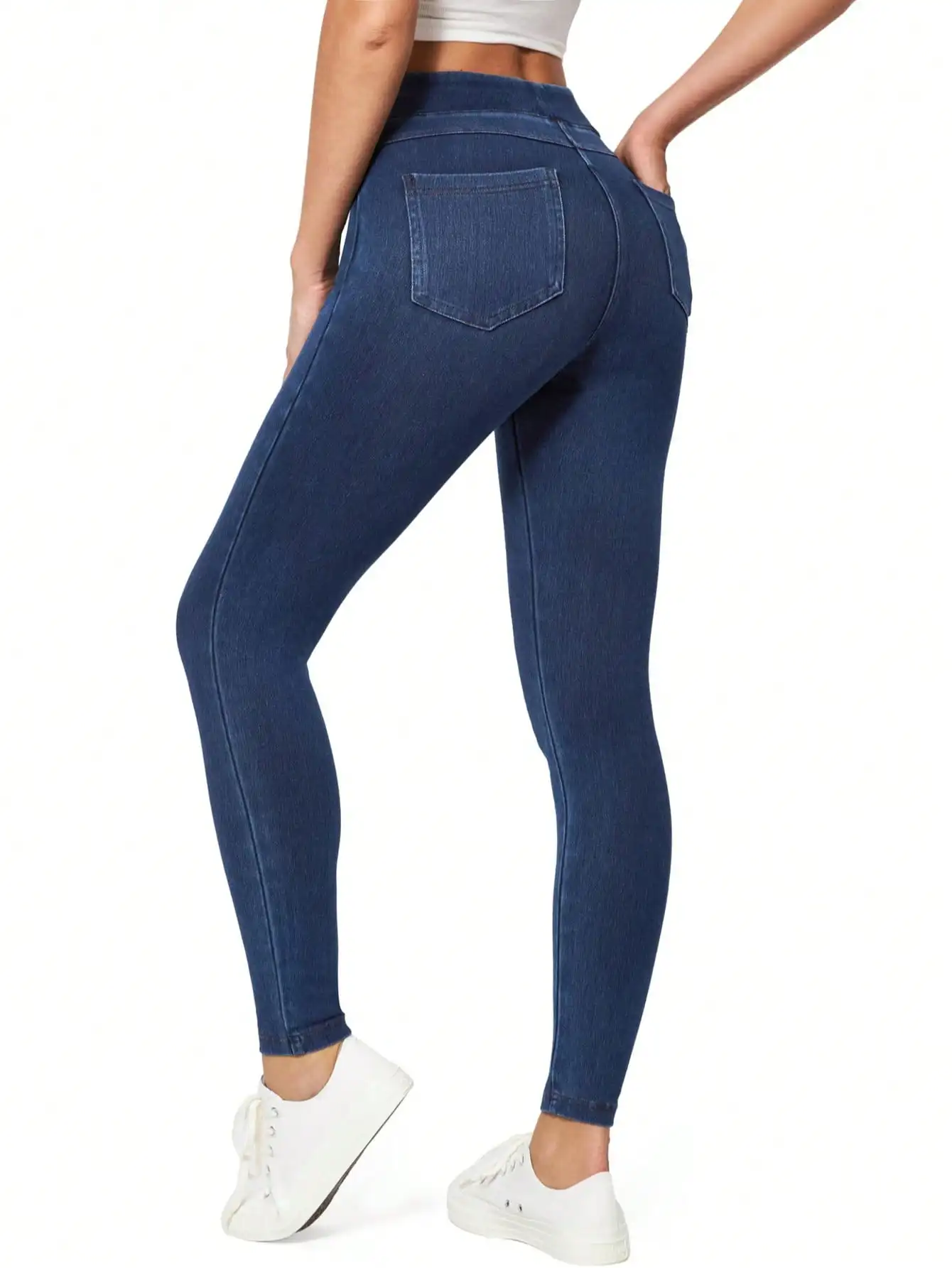 Womens High Waist Stretch Denim Jeggings With Pockets Skinny Fit Casual Pants
Womens High Waist Stretch Denim Jeggings With Pockets Skinny Fit Casual Pants