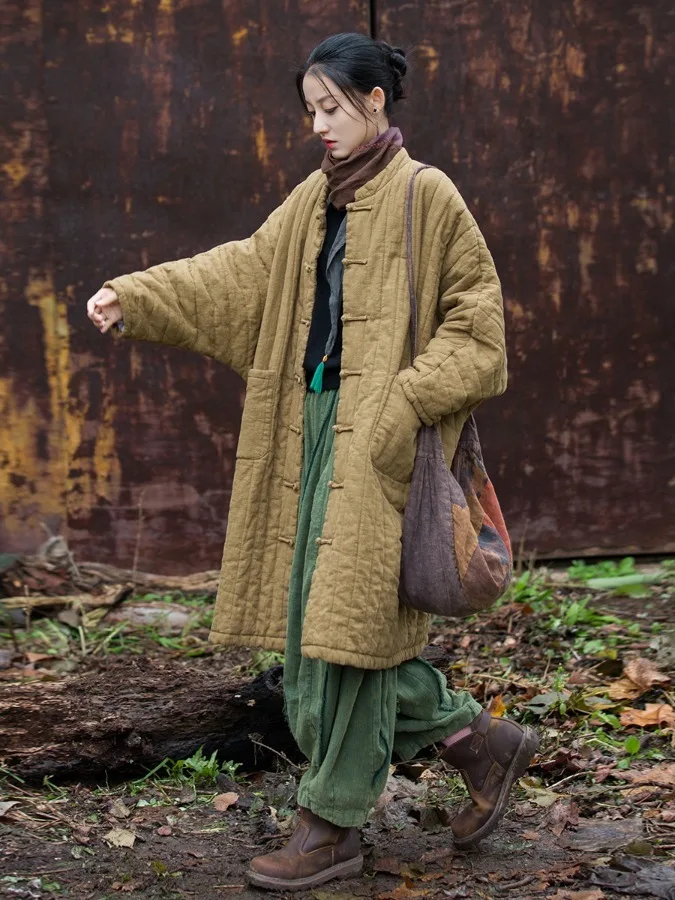 New Chinese Sle Thiened Cotton Jaet Women's Mid-Length Linen Coat Vintage Button-Up Cotton Clothing Winter 2025
New Chinese Sle Thiened Cotton Jaet Women's Mid-Length Linen Coat Vintage Button-Up Cotton Clothing Winter 2025