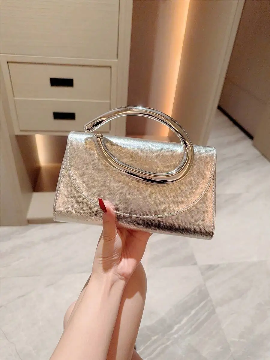 European And American Fashion Mini Box Clutch Bag, metal decor metallic bar handbag with chain for wedding and prom.
European And American Fashion Mini Box Clutch Bag, metal decor metallic bar handbag with chain for wedding and prom.