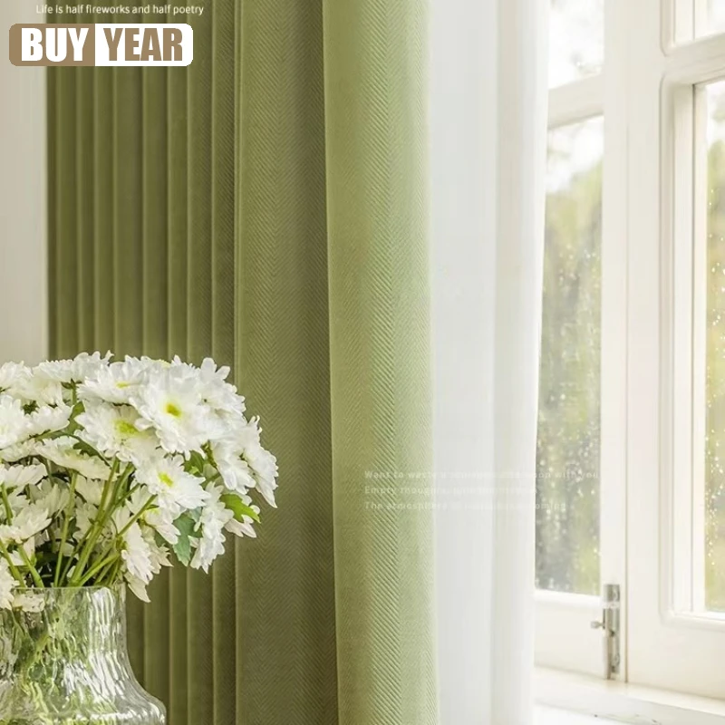 Customized Modern Simple Matcha Color Herringbone Velvet Luxury Blackout Solid Color Curtains for Living Dining room Bedroom
Customized Modern Simple Matcha Color Herringbone Velvet Luxury Blackout Solid Color Curtains for Living Dining room Bedroom