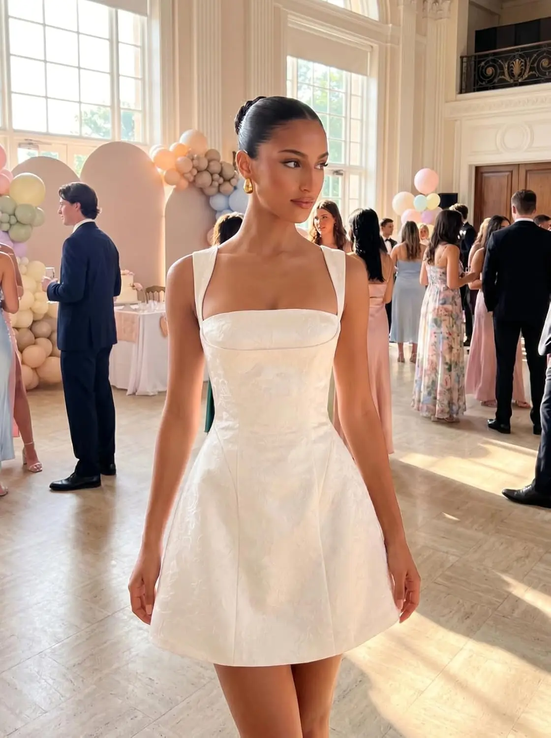 Prom Gowns Mini Short Satin Homecoming Dress Square Neck Floral Jacquard Corset Mini Formal Evening Cocktail Gown for Teens
Prom Gowns Mini Short Satin Homecoming Dress Square Neck Floral Jacquard Corset Mini Formal Evening Cocktail Gown for Teens