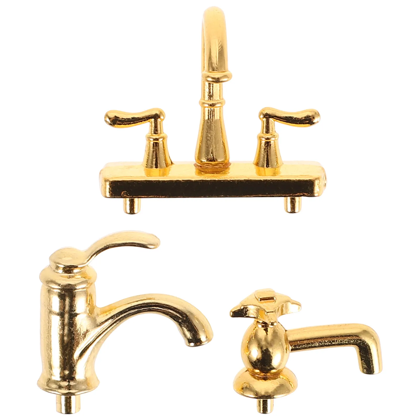 3Pcs Miniature Faucet Decor Realistic Golden Fake Tap for Mini Dollhouse Bathroom Photography Props Role-Playing Accessories
3Pcs Miniature Faucet Decor Realistic Golden Fake Tap for Mini Dollhouse Bathroom Photography Props Role-Playing Accessories