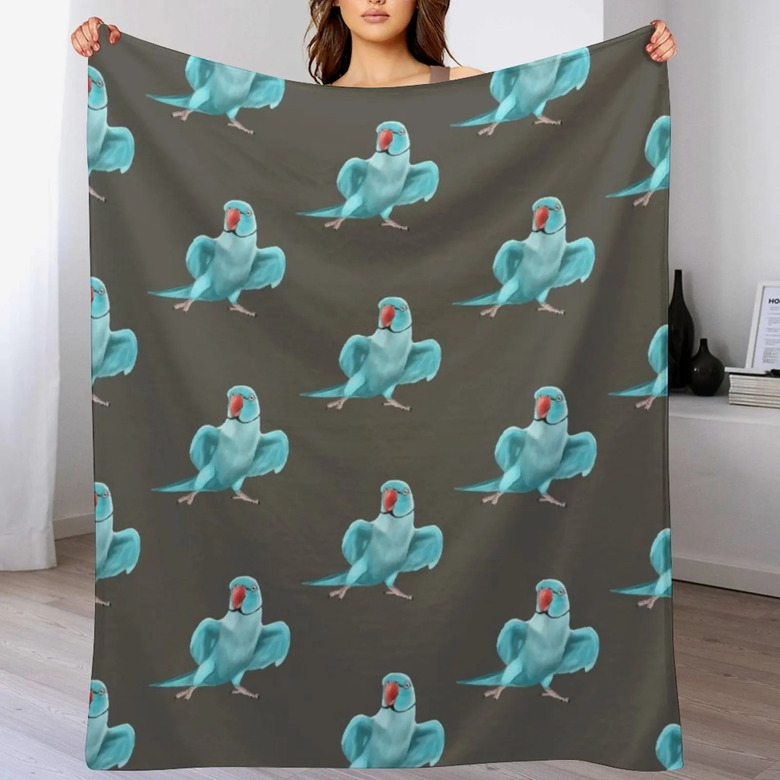 Blue Indian Ringneck Parrot Throw Blanket Compact Warm Blanket for Car Road Trip
Blue Indian Ringneck Parrot Throw Blanket Compact Warm Blanket for Car Road Trip
