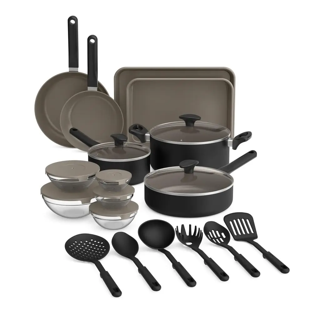21 Piece Kitchen Set with EverGood Ceramic Nonstick Coating, Dishwasher amp Oven Safe, All Stovetops Compatible, Tempered Glass
21 Piece Kitchen Set with EverGood Ceramic Nonstick Coating, Dishwasher amp Oven Safe, All Stovetops Compatible, Tempered Glass