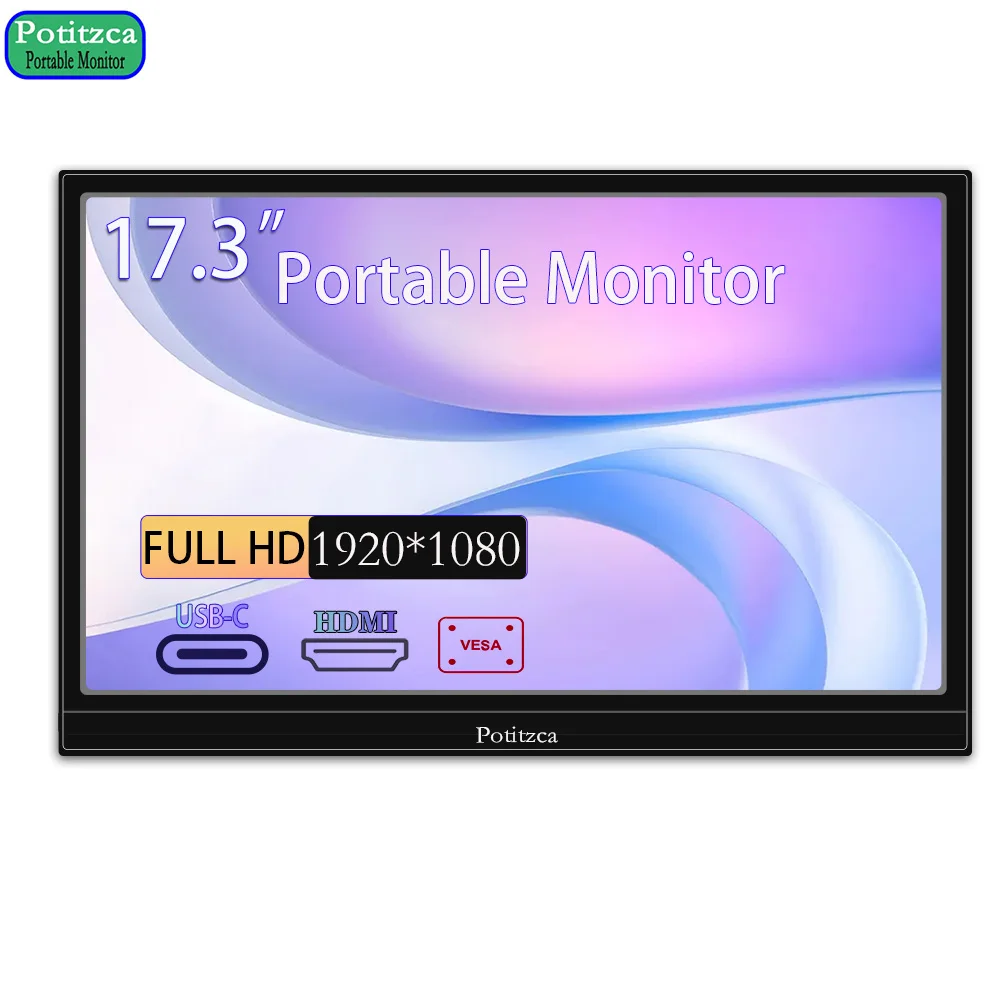 17.3-Inch Portable Monitor Full HD 60Hz 16:9 Gaming Monitor,Laptop Second Monitor USB-C HDMI Compatible with PC MAC SP4/5 Switch
17.3-Inch Portable Monitor Full HD 60Hz 16:9 Gaming Monitor,Laptop Second Monitor USB-C HDMI Compatible with PC MAC SP4/5 Switch