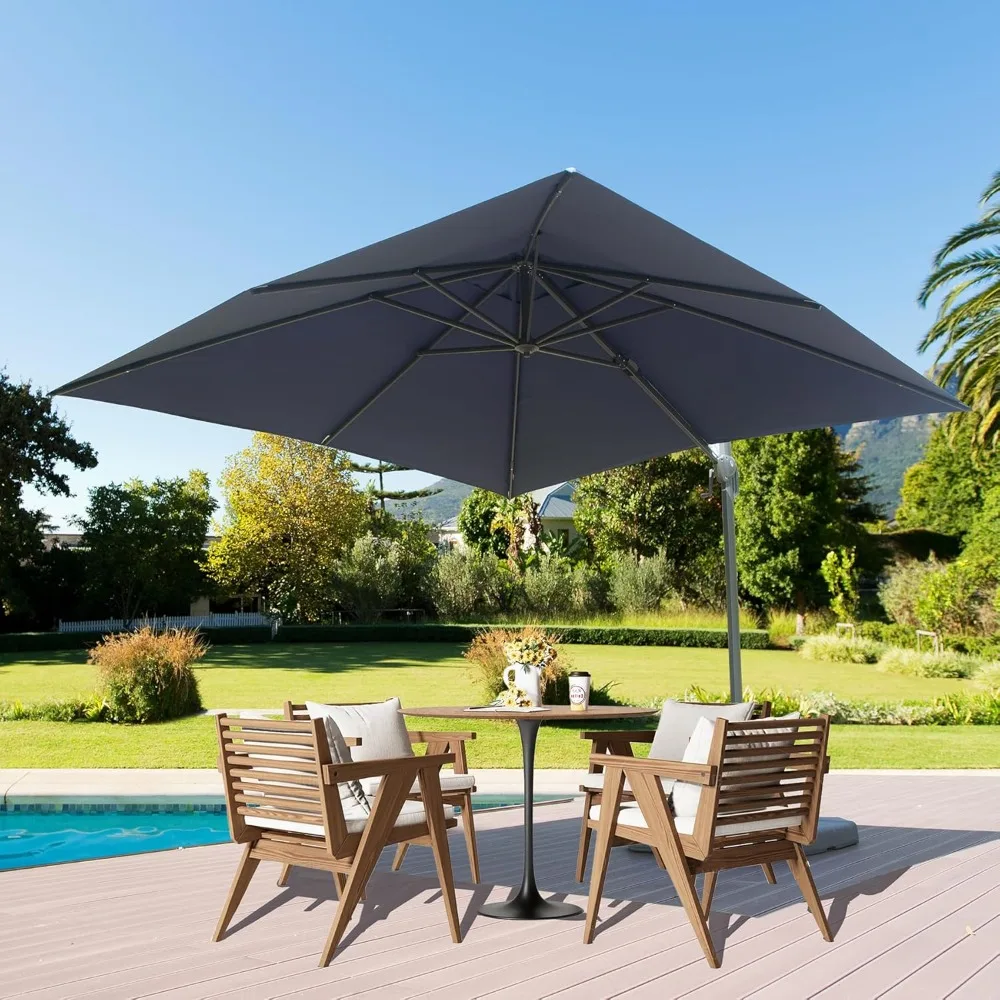 Domi 9’x9’ Cantilever Patio Umbrella, Aluminum Windproof Outdoor Umbrella with 360°Rotation, Square Offset Sun Shade Umbrella fo
Domi 9’x9’ Cantilever Patio Umbrella, Aluminum Windproof Outdoor Umbrella with 360°Rotation, Square Offset Sun Shade Umbrella fo