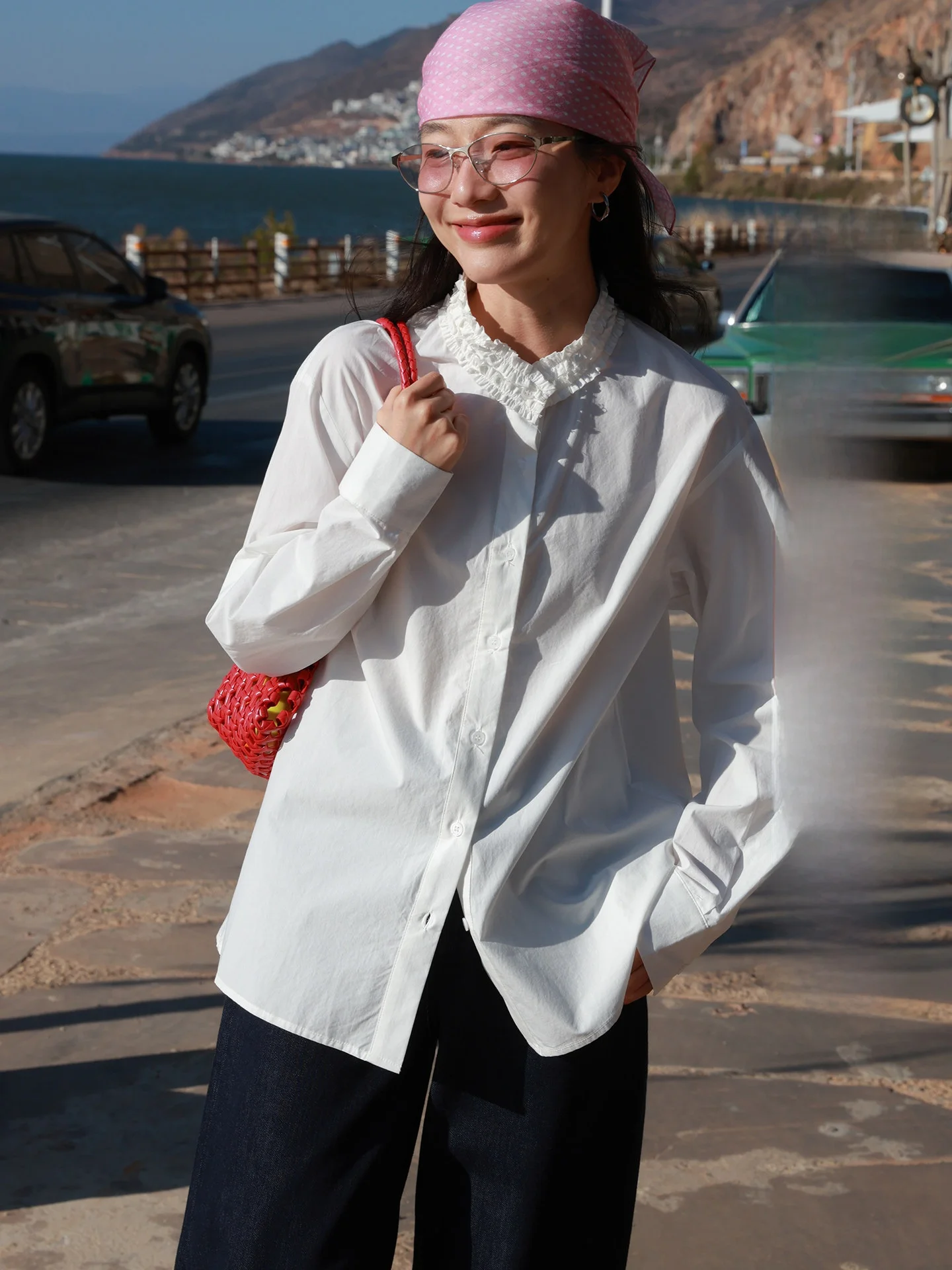 Korean Style Long Sleeve Shirt Women's Loose Design Lace Collar Spring 2026 Drawwind Flower Pattern Cotton Blend Top
Korean Style Long Sleeve Shirt Women's Loose Design Lace Collar Spring 2026 Drawwind Flower Pattern Cotton Blend Top
