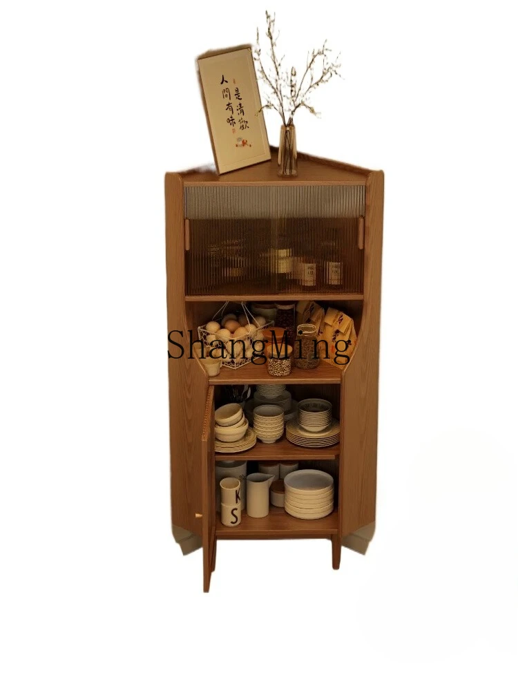 HJ new modern home solid wood corner rack living room triangular floor storage wine cabinet
HJ new modern home solid wood corner rack living room triangular floor storage wine cabinet