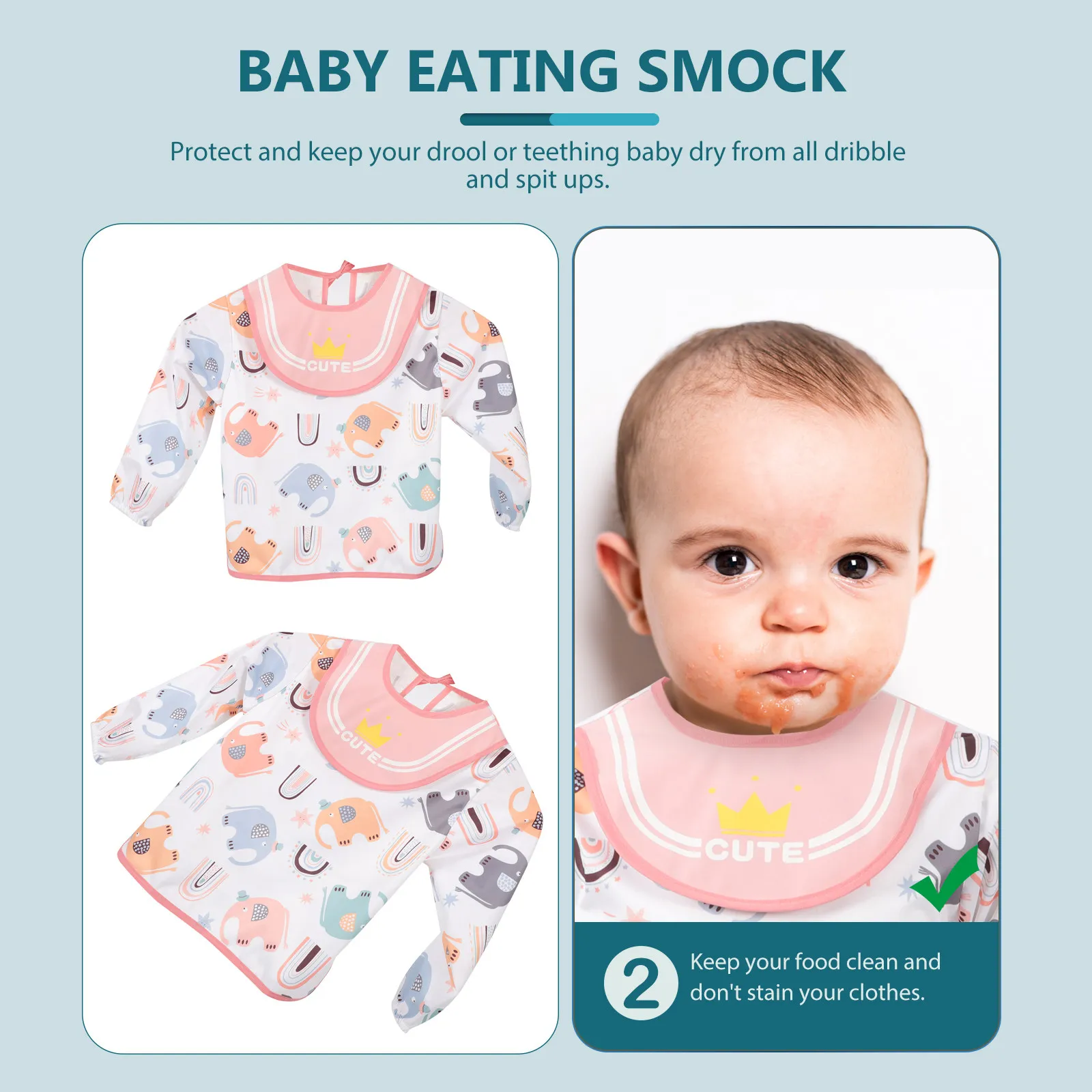 Long Sleeve Baby Bibs for Eating Drawing Painting Toddler Feeding Toddler Bibs For Eating Bodysuit Keep Clothes Clean
Long Sleeve Baby Bibs for Eating Drawing Painting Toddler Feeding Toddler Bibs For Eating Bodysuit Keep Clothes Clean