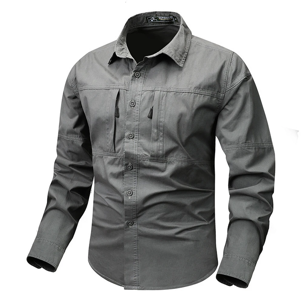 Spring Autumn Men's Tactical Cargo Shirts Casual Men Long Sleeve Button Work Shirt Man Cotton Multi-Pocket Military Shirt
Spring Autumn Men's Tactical Cargo Shirts Casual Men Long Sleeve Button Work Shirt Man Cotton Multi-Pocket Military Shirt