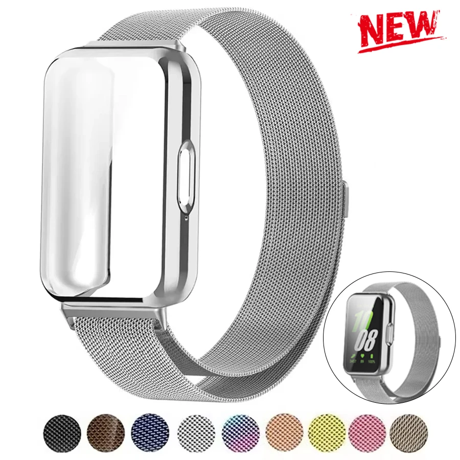 Новый ремешок из нержавеющей стали для Samsung Galaxy Fit 3, с миланским магнитным ремешком из ТПУ, защитный чехол для экрана, замена корпуса
Новый ремешок из нержавеющей стали для Samsung Galaxy Fit 3, с миланским магнитным ремешком из ТПУ, защитный чехол для экрана, замена корпуса