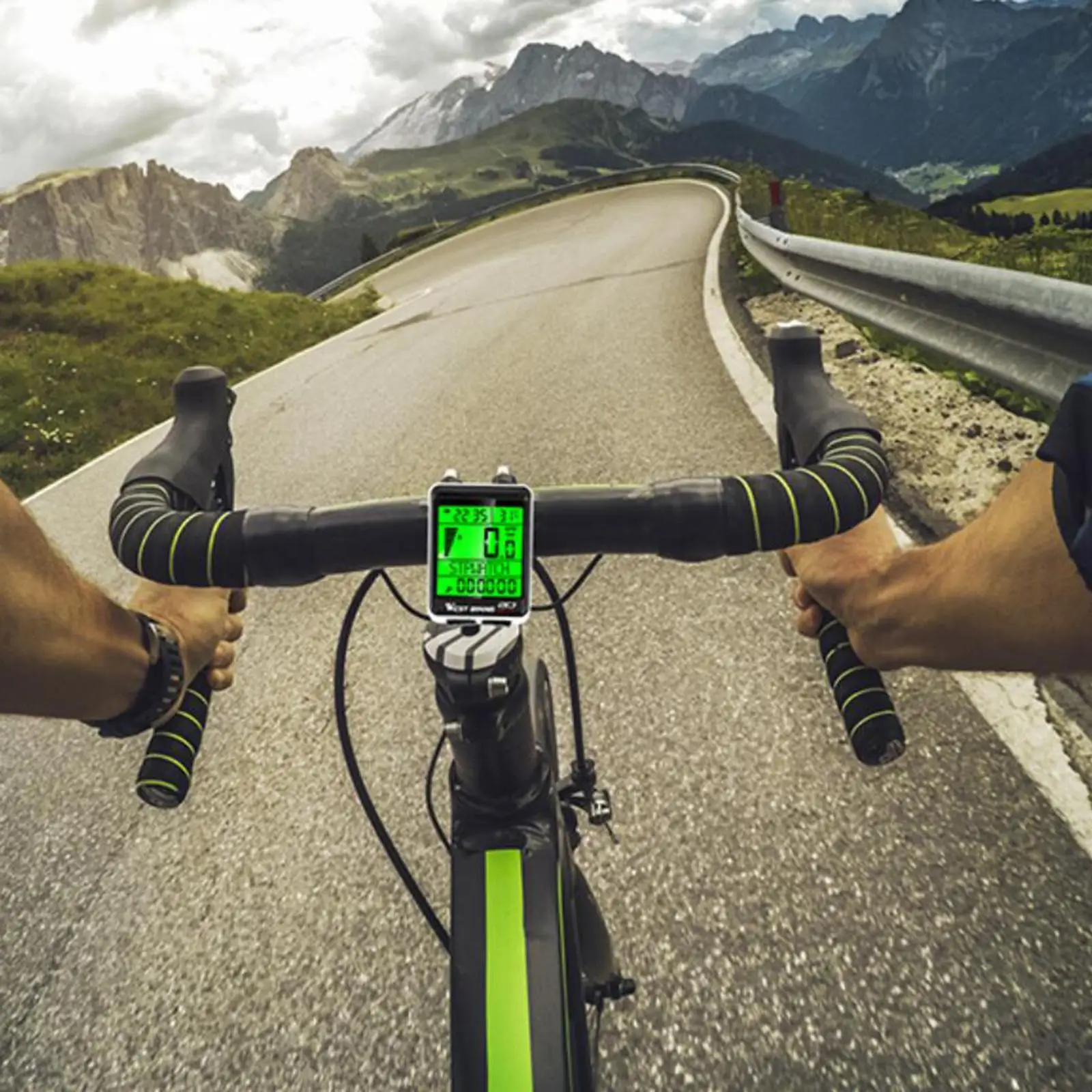 Bike Computer, Wireless Speedometer Odometer Cycling Multifunction Waterproof LCD Display with