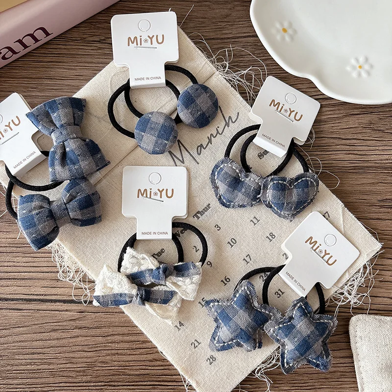Korean Hair Band Autumn Plaid Scrunchie Navy Blue Bow Set 2pcs High Elasticity Star Hair Tie Cute Girls Daily Accessory
Korean Hair Band Autumn Plaid Scrunchie Navy Blue Bow Set 2pcs High Elasticity Star Hair Tie Cute Girls Daily Accessory