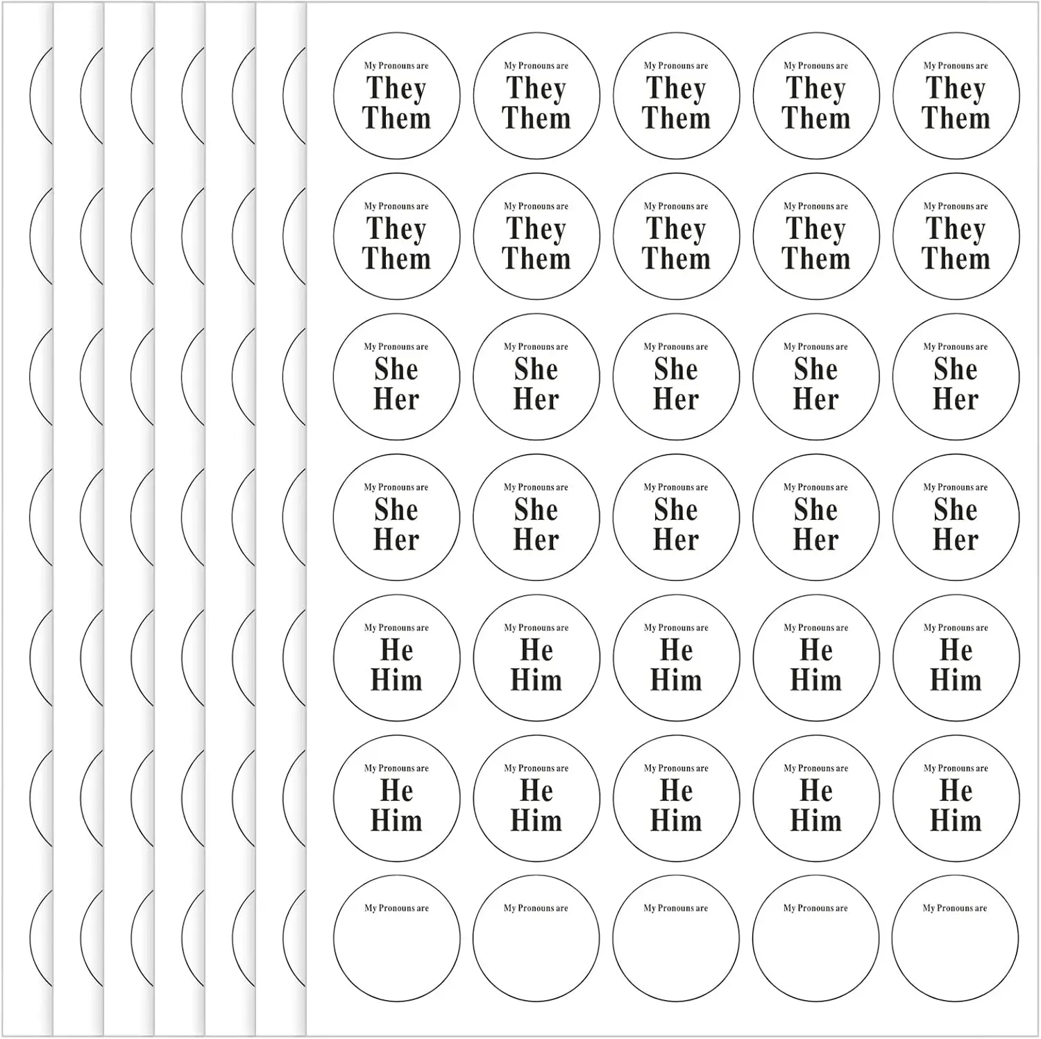840 Pcs Pronoun Stickers Bulk for Conference Badges They Them He Him She Her Round Nonbinary Name Tag Gender Identity Decal
840 Pcs Pronoun Stickers Bulk for Conference Badges They Them He Him She Her Round Nonbinary Name Tag Gender Identity Decal