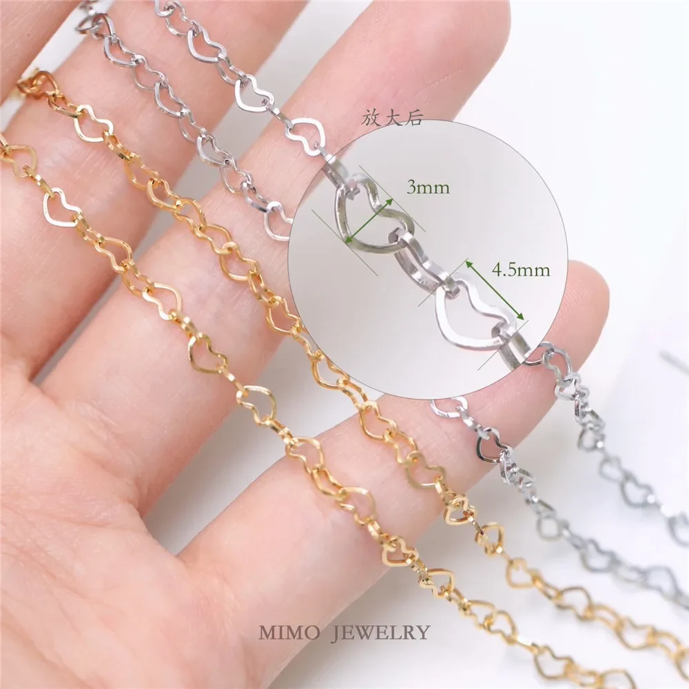 Titanium steel gold plated heart shaped chain Loose chain Heart chain DIY necklace bracelet accessories
Titanium steel gold plated heart shaped chain Loose chain Heart chain DIY necklace bracelet accessories