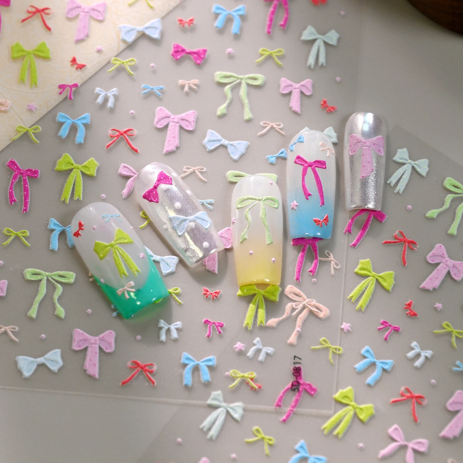 5D Embossed Blue Pink Green Ribbon Bowknot Nail Art Decals Candy Color Ribbon Bow Nail Stickers Ballet Bow Ins Manicure Decorati
5D Embossed Blue Pink Green Ribbon Bowknot Nail Art Decals Candy Color Ribbon Bow Nail Stickers Ballet Bow Ins Manicure Decorati