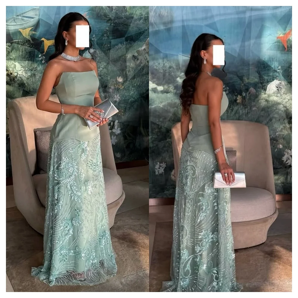 Customized Elegant Green Jersey Evening Dress Modern Strapless Sleeveless Party Dress High Quality Straight Celebrity Gowns
Customized Elegant Green Jersey Evening Dress Modern Strapless Sleeveless Party Dress High Quality Straight Celebrity Gowns