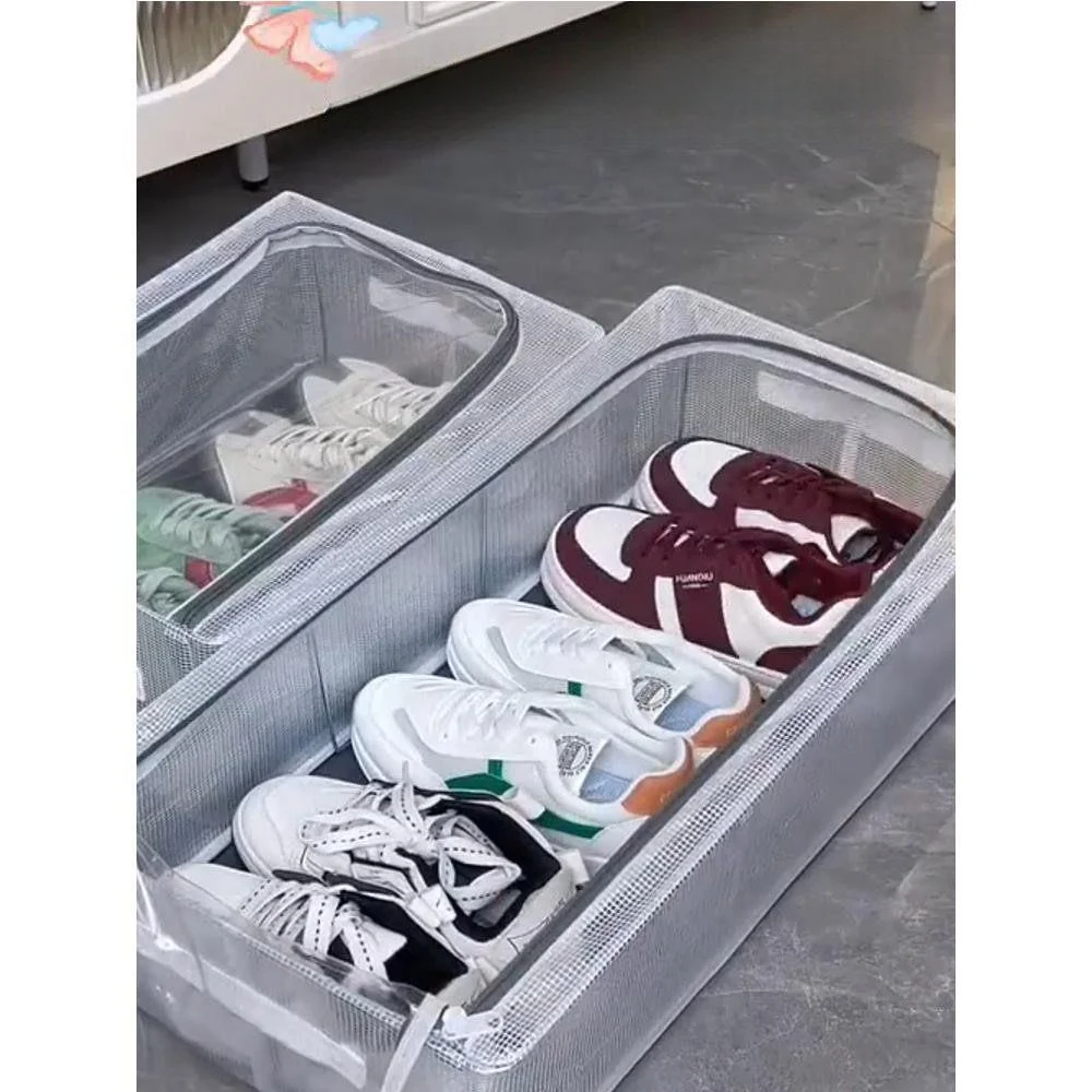 Large Capacity Underbed Shoe Storage Box Dustproof Stackable Shoe Organizer Box No Installation Needed Home Use Storage Solution