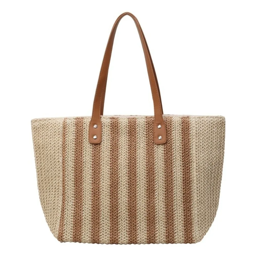Simple Striped Straw Shoulder Bag Bohemian Zipper Summer Beach Bag Large Capacity Breathable Women Shopping Handbag Holiday
Simple Striped Straw Shoulder Bag Bohemian Zipper Summer Beach Bag Large Capacity Breathable Women Shopping Handbag Holiday
