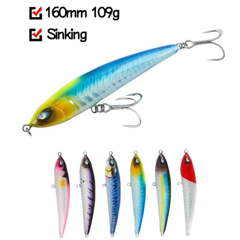 Noeby 3pcs Sinking Stickbait Fishing Lure 160mm 109g Pencil Wobblers Artificial Hard Baits for GT Tuna Kingfish Fishing lures
Noeby 3pcs Sinking Stickbait Fishing Lure 160mm 109g Pencil Wobblers Artificial Hard Baits for GT Tuna Kingfish Fishing lures