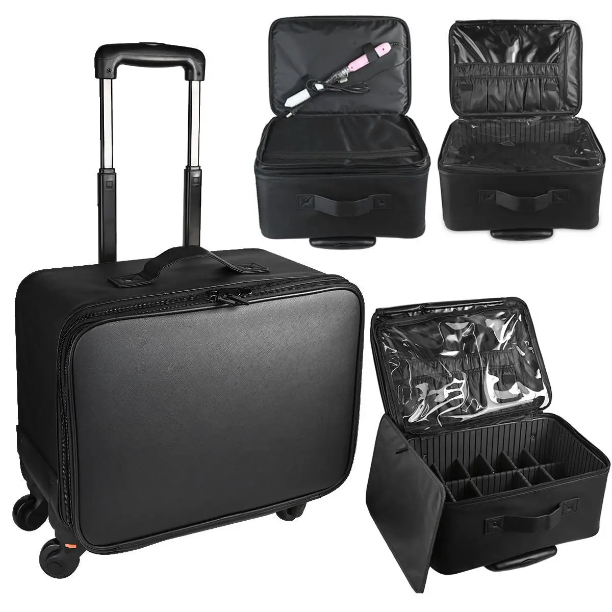 Large Rolling Makeup Case Professional Cosmetic Trolley on Wheels, Multi-Layer Embroidered Travel Organizer for Beauty
Large Rolling Makeup Case Professional Cosmetic Trolley on Wheels, Multi-Layer Embroidered Travel Organizer for Beauty