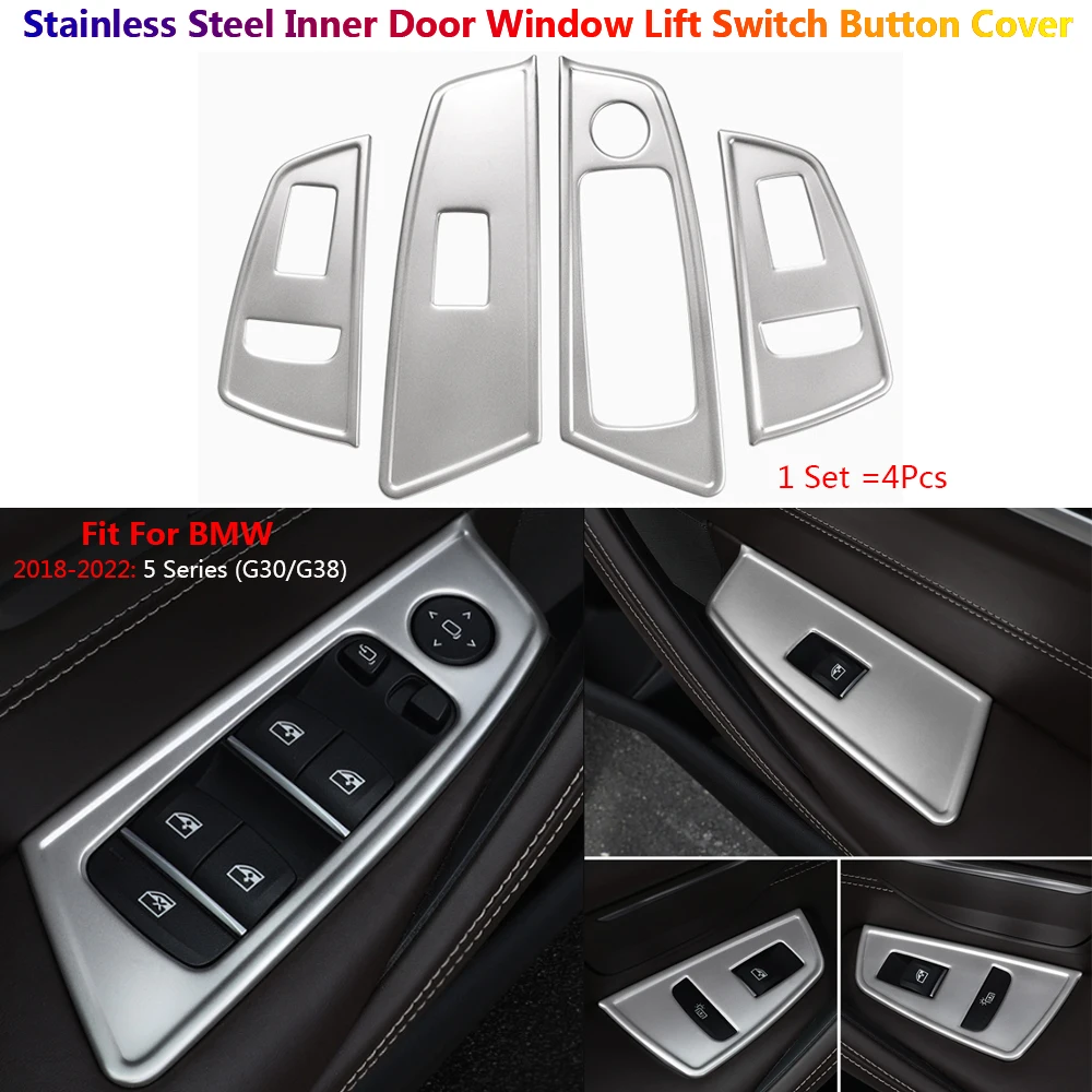 4Pcs Car Stainless Steel Window Lift Switch Frame Cover Trim For BMW 5 G30 G38 2018-22 Auto Para Interior Inner Door Accessories
4Pcs Car Stainless Steel Window Lift Switch Frame Cover Trim For BMW 5 G30 G38 2018-22 Auto Para Interior Inner Door Accessories