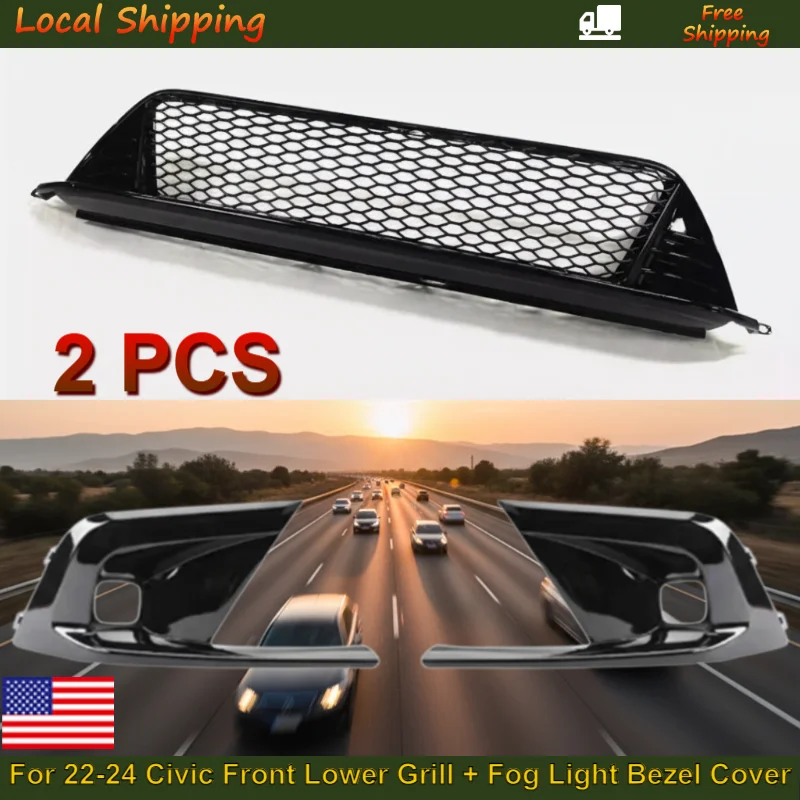 2pcs High Quality Car Front Lower Grill For 22-24 Civic Gloss Blk Type-R Style Front Lower Grill and Fog Light Bezel Cover
2pcs High Quality Car Front Lower Grill For 22-24 Civic Gloss Blk Type-R Style Front Lower Grill and Fog Light Bezel Cover