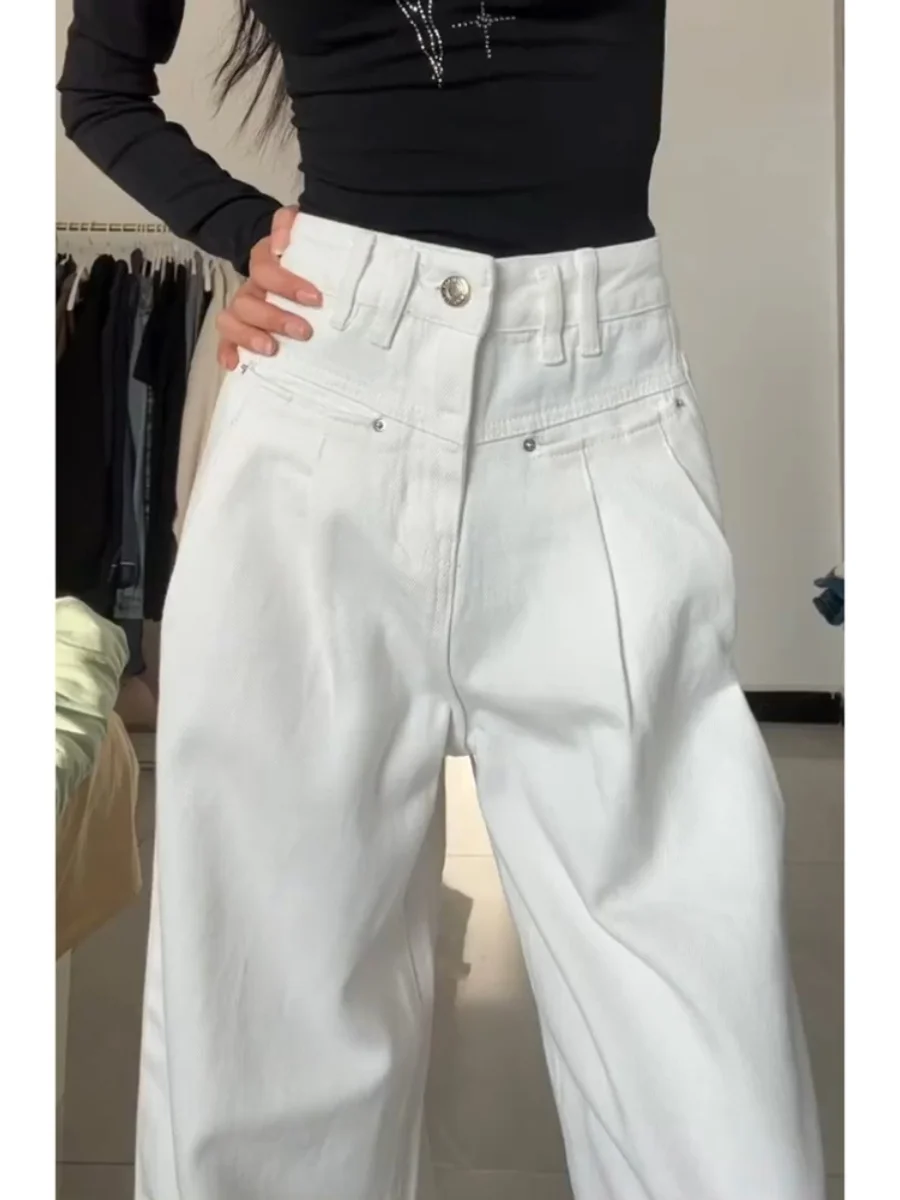 Белые повседневные плиссированные женские джинсы с высокой талией, прямые брюки больших размеров, расклешенные ноги, утягивающий эффект, всесезонные джинсовые джинсы
Белые повседневные плиссированные женские джинсы с высокой талией, прямые брюки больших размеров, расклешенные ноги, утягивающий эффект, всесезонные джинсовые джинсы