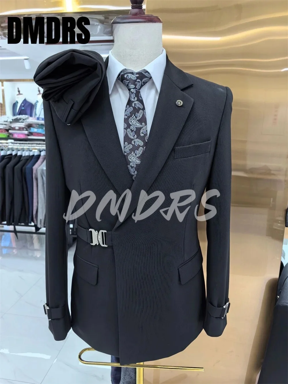 Formal Men Suit Set For Evening Business 2 Piece Set For Men 2024 Slim Jacket Dress Blazers Coat Trousers No Buttons With Belt
Formal Men Suit Set For Evening Business 2 Piece Set For Men 2024 Slim Jacket Dress Blazers Coat Trousers No Buttons With Belt