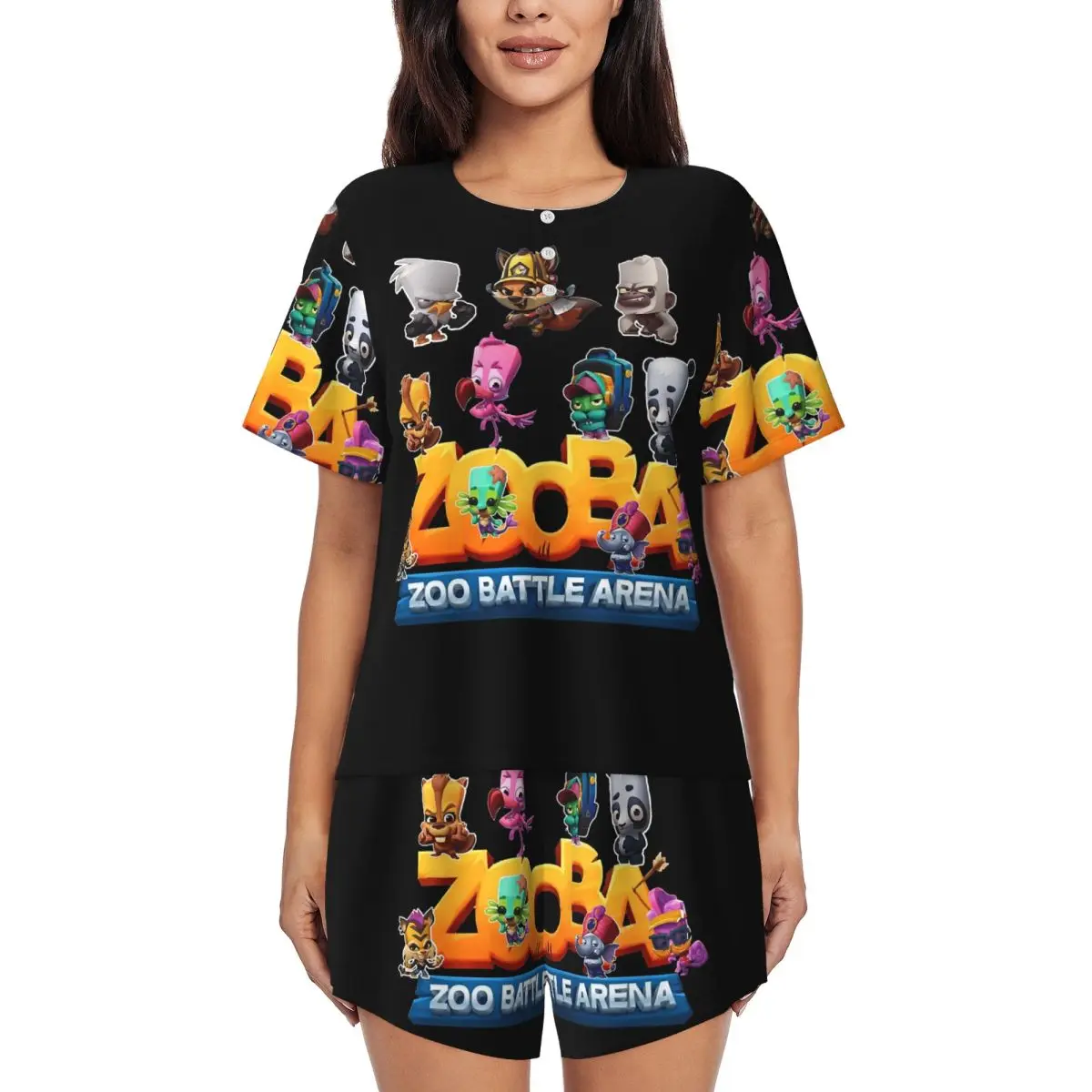 Пижамный комплект Great Model Zooba Battle Arena Gift для женщин: ночная рубашка с круглым вырезом и короткими рукавами, шорты. Идеально для сна.
Пижамный комплект Great Model Zooba Battle Arena Gift для женщин: ночная рубашка с круглым вырезом и короткими рукавами, шорты. Идеально для сна.