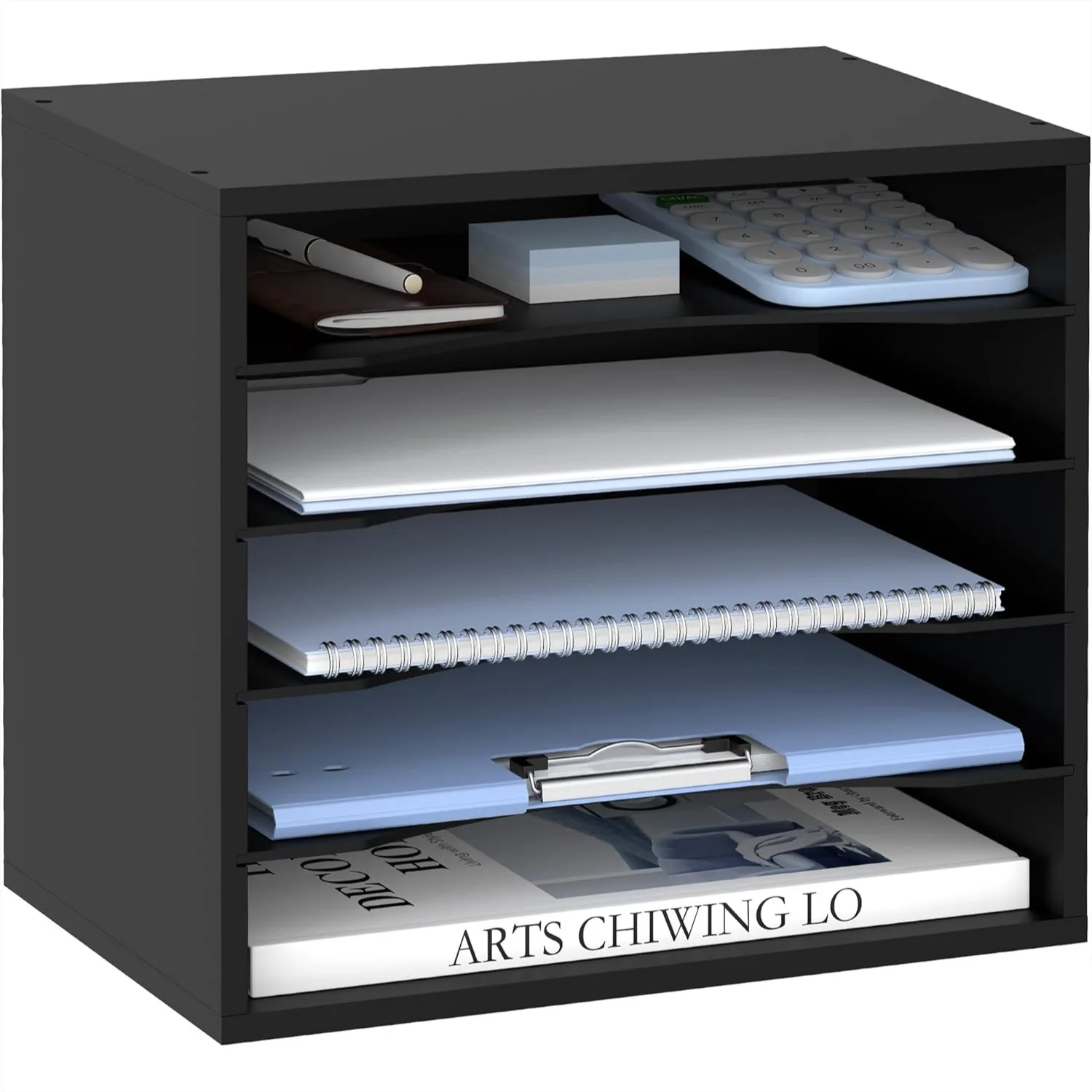 5 Tier Wood Desk Organizer, Adjustable Paper File Holder for Office, Mail Sorter with Sturdy MDF, Space-Saving Desktop Storage
5 Tier Wood Desk Organizer, Adjustable Paper File Holder for Office, Mail Sorter with Sturdy MDF, Space-Saving Desktop Storage