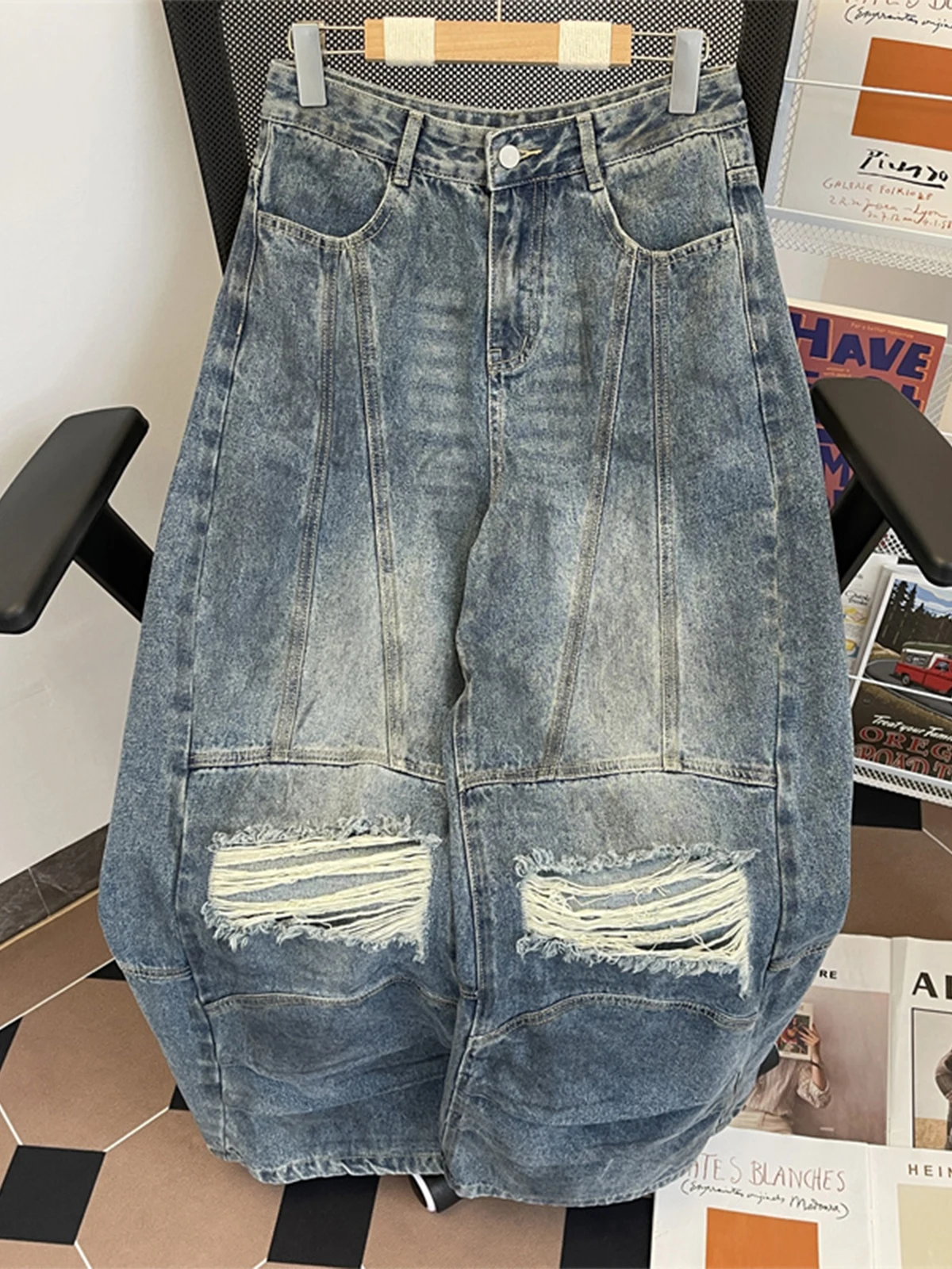 American Style Heavyweight Frayed Hole Patchwork Deconstructed Jeans Men Women Slim Wide Leg Floor-Length Micro Flared Poor B...
American Style Heavyweight Frayed Hole Patchwork Deconstructed Jeans Men Women Slim Wide Leg Floor-Length Micro Flared Poor B...