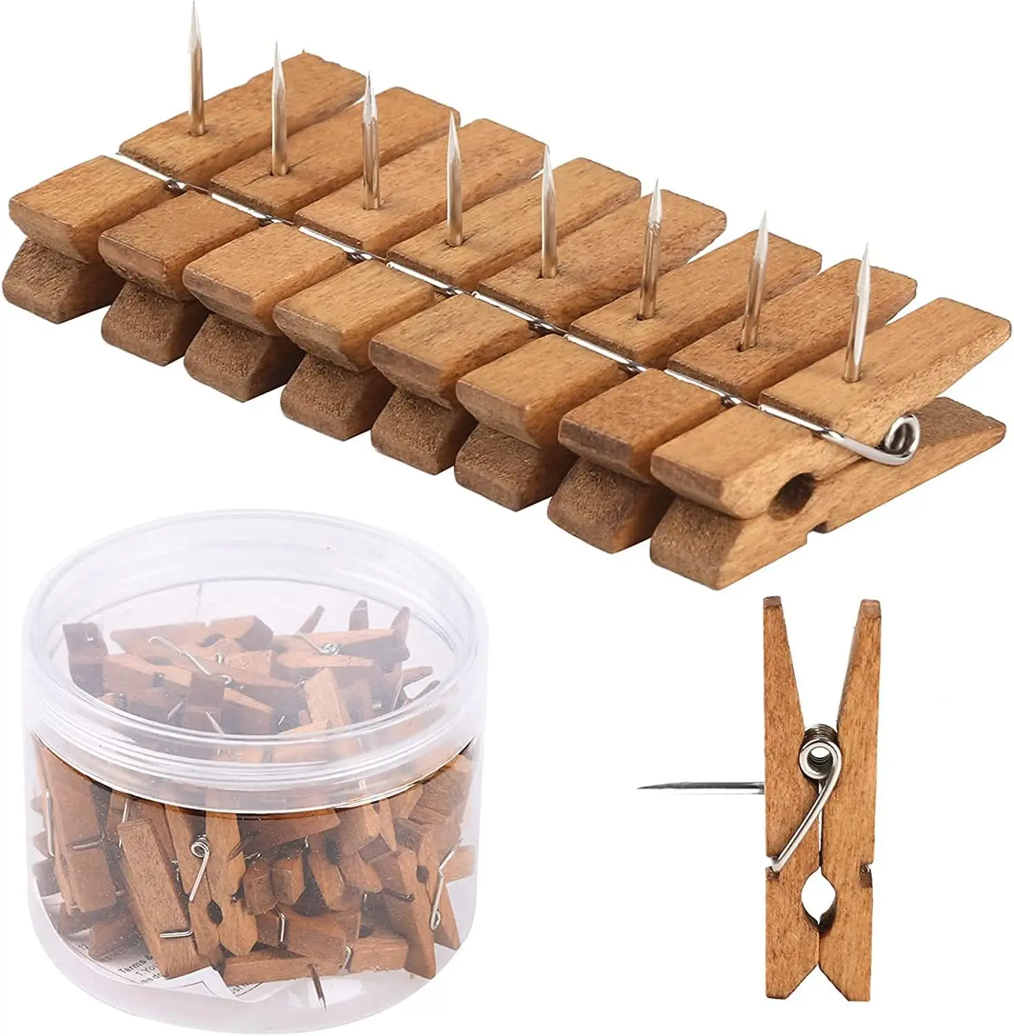 50 PCS Wooden Push Pins with Clips, Durable Decorative Thumbtacks for Cork Board, Photos, Notes, Art Projects, Office & Home
50 PCS Wooden Push Pins with Clips, Durable Decorative Thumbtacks for Cork Board, Photos, Notes, Art Projects, Office & Home