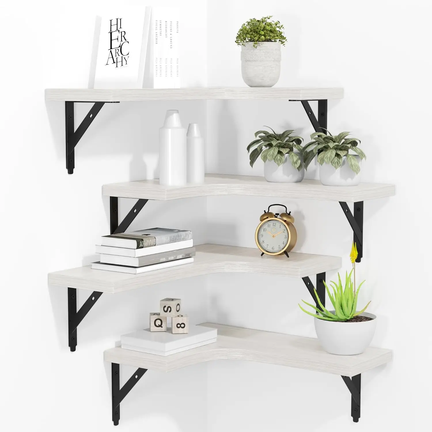 Corner Floating Shelves Wall Mounted Set of 4, Rustic Wood Storage Display Wall Shelves for Home Decor, Bathroom, Kitch
Corner Floating Shelves Wall Mounted Set of 4, Rustic Wood Storage Display Wall Shelves for Home Decor, Bathroom, Kitch