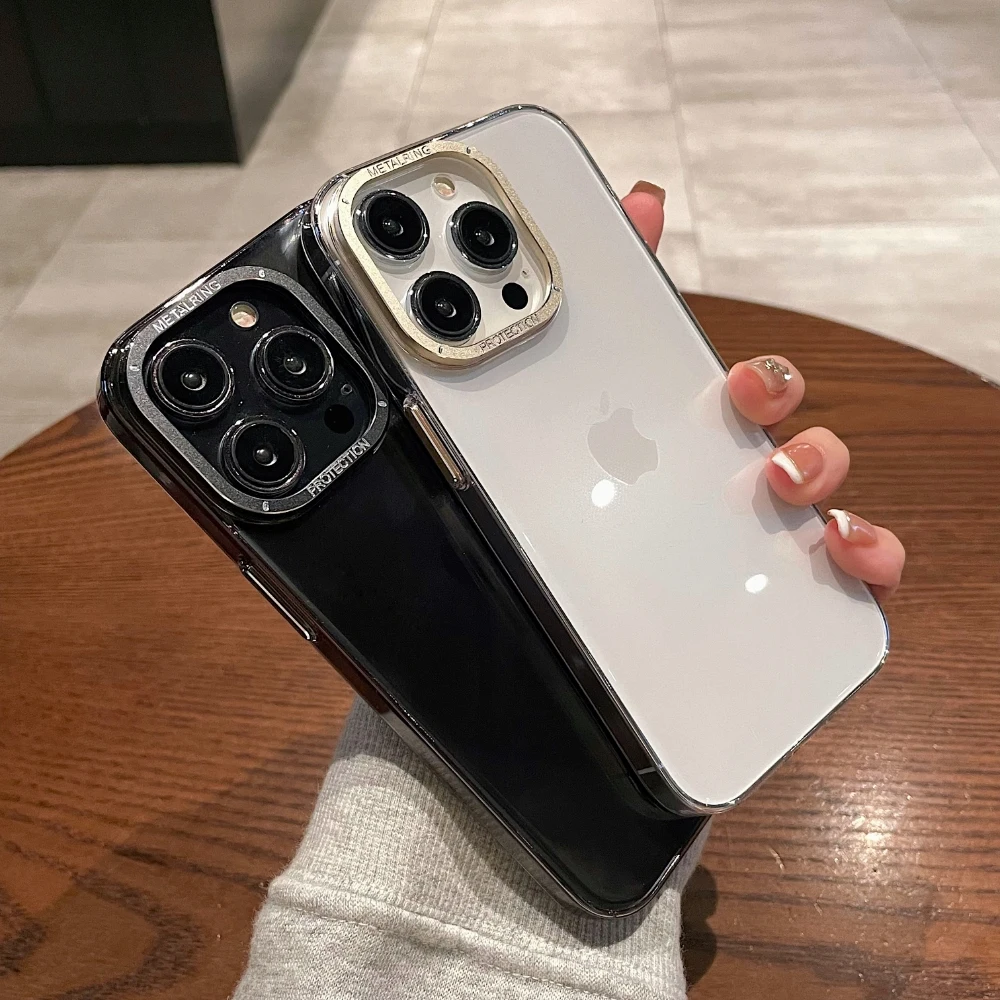 Luxury Metal Lens Protection Transparent Phone Case For iPhone 13 12 14 Pro Max 13Pro Max cClear Shockproof Hard PC Back Cover
Luxury Metal Lens Protection Transparent Phone Case For iPhone 13 12 14 Pro Max 13Pro Max cClear Shockproof Hard PC Back Cover